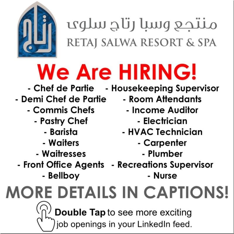 Retaj Salwa Resort & Spa Careers | 08+ Open Vacancies 1 Retaj Salwa Resort & Spa Careers